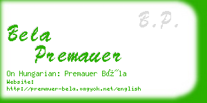 bela premauer business card